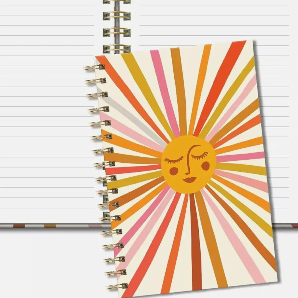 Studio Oh Medium Hardcover Spiral Notebook -Retro Sunshine